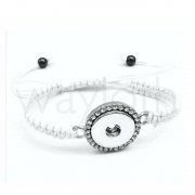 Snap Button Armband weiss